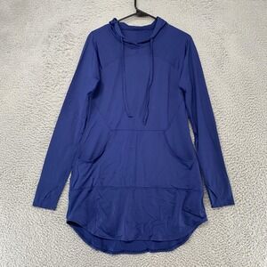 BloqUV Hoodie Dress Womens Medium Blue Lightweight Sun Hiking Pockets Active